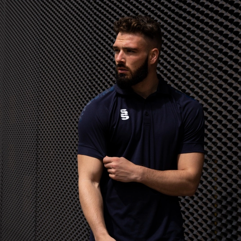 Dual Solid Colour Polo : Navy