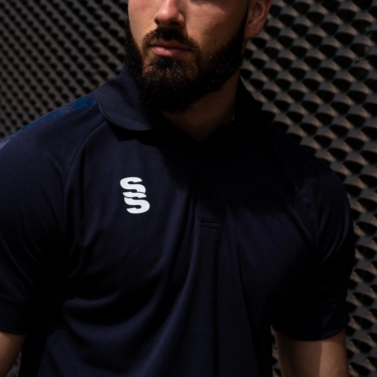 Dual Solid Colour Polo : Navy