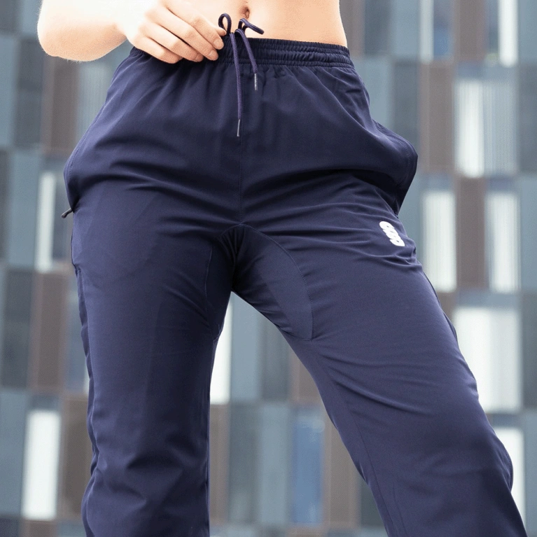 POPLIN TRACK PANT WITH LYCRA-Navy - Womens