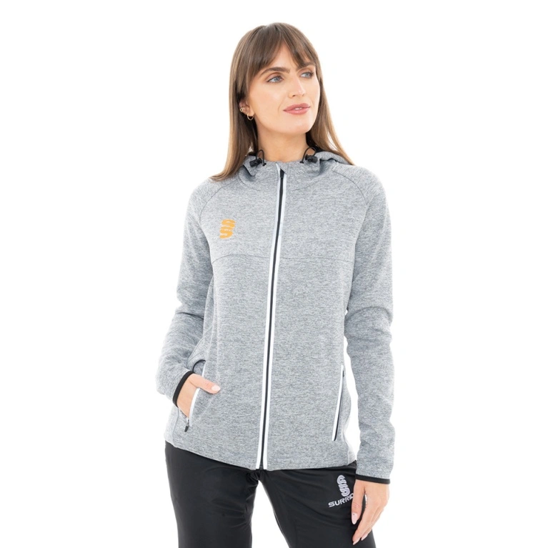 Dual Full Zip Hoody : Grey Marl