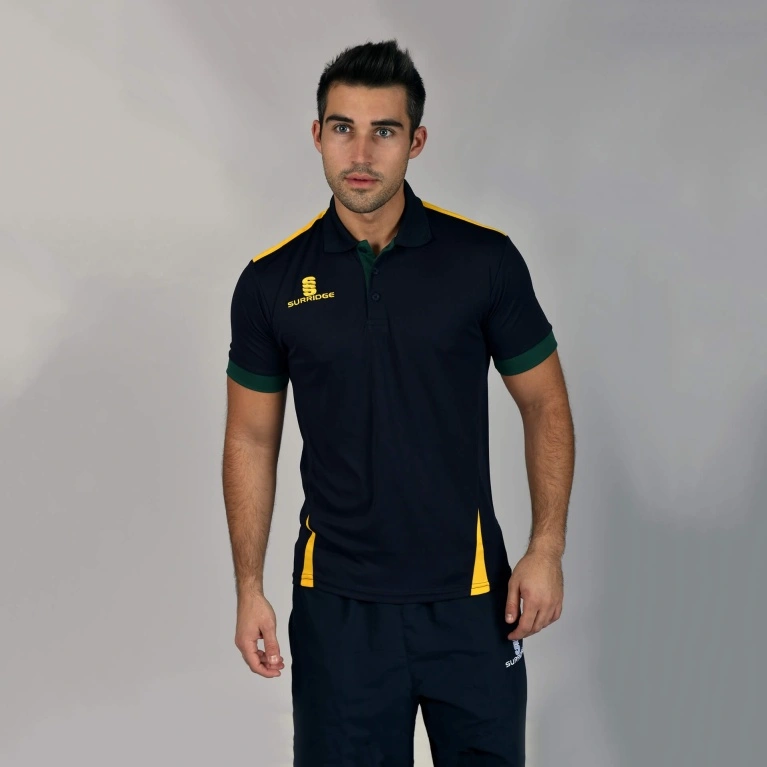 Blade Polo Shirt : Navy / Bottle / Amber