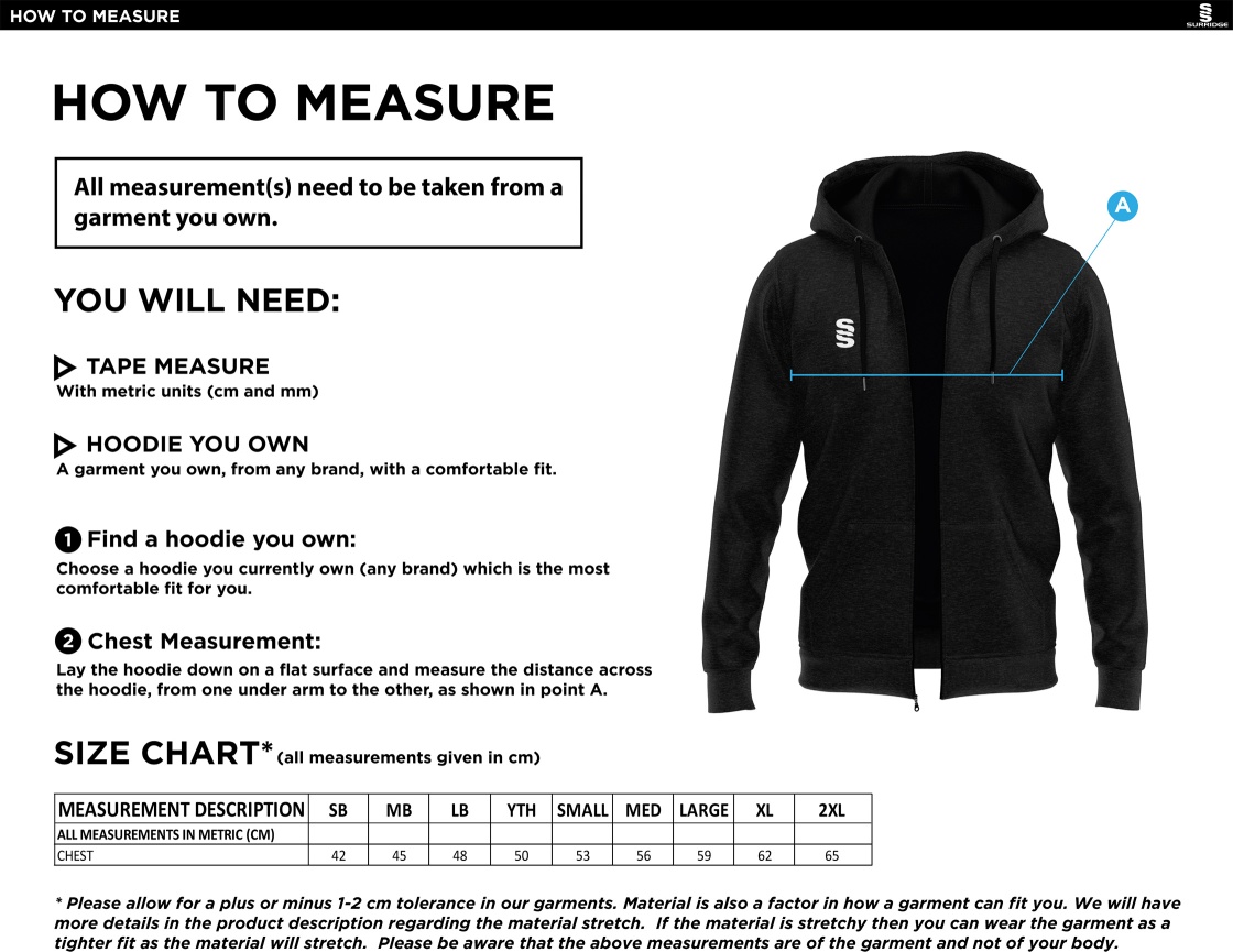 Blade Hoody : Black / Purple / White - Size Guide