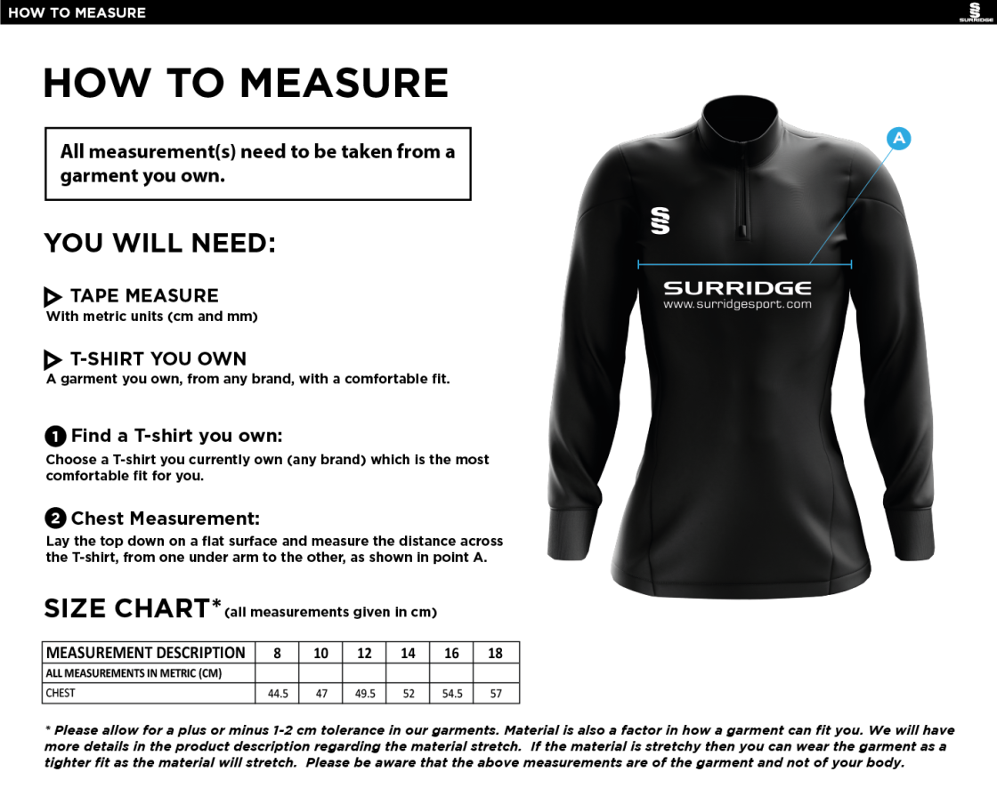Elite 1/4 Zip Performance Top - Mens - Maroon - Size Guide