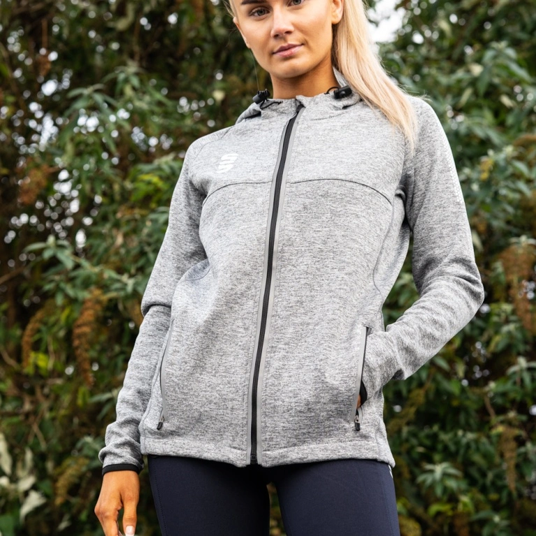 Dual Full Zip Hoody : Grey Marl