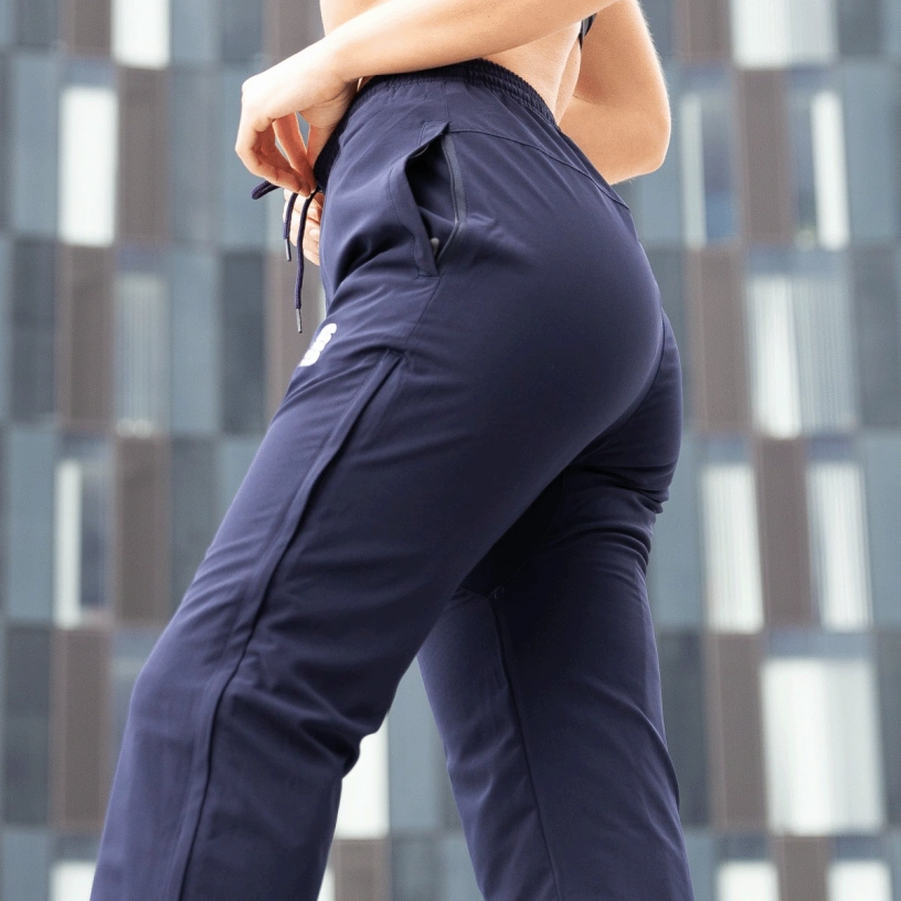 POPLIN TRACK PANT WITH LYCRA-Navy - Womens