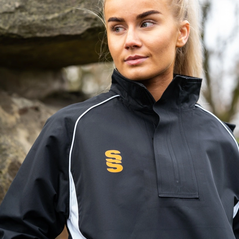 Dual Curve 1/4 Zip Rain Jacket : Black