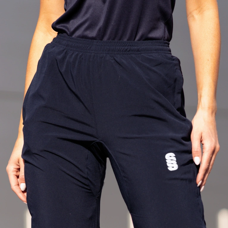 POPLIN TRACK PANT WITH LYCRA-Navy - Womens